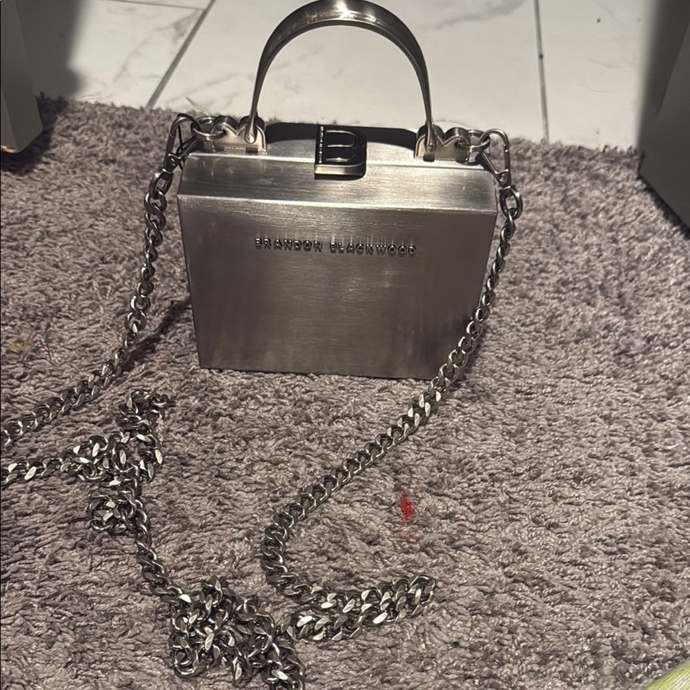 Brandon Blackwood Silver Chain Bag